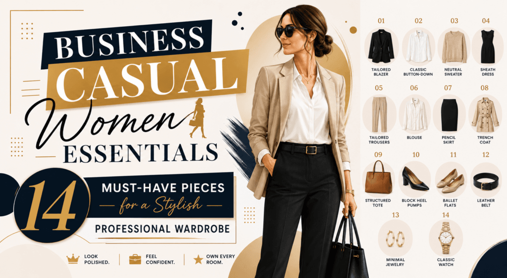 Business Casual Women Essentials: 14 Must-Have Pieces for a Stylish Professional Wardrobed