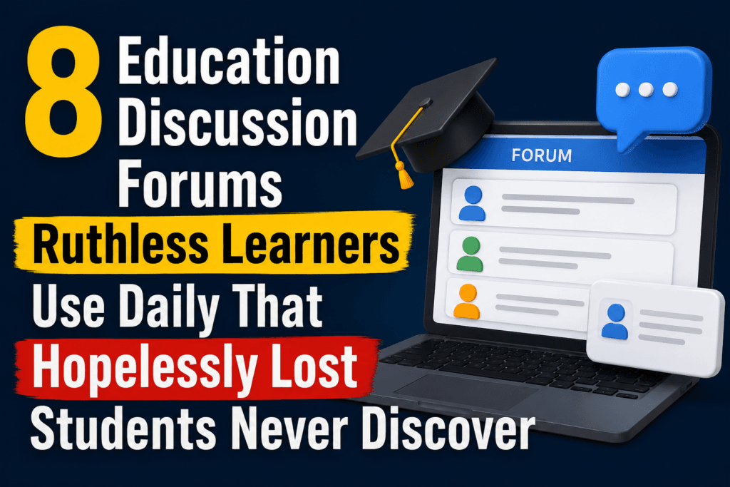 8 Education Discussion Forums Ruthless Learners Use Daily That Hopelessly Lost Students Never Discover