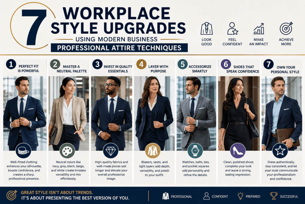 7 Workplace Style Upgrades Using Modern Business Professional Attire Techniques